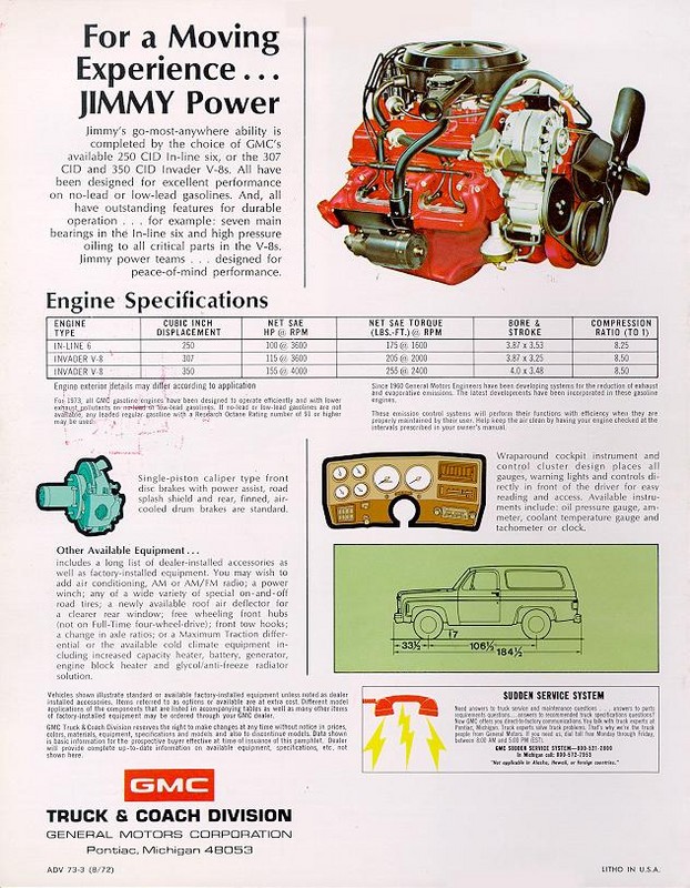1973 GMC Jimmy Brochure Page 3